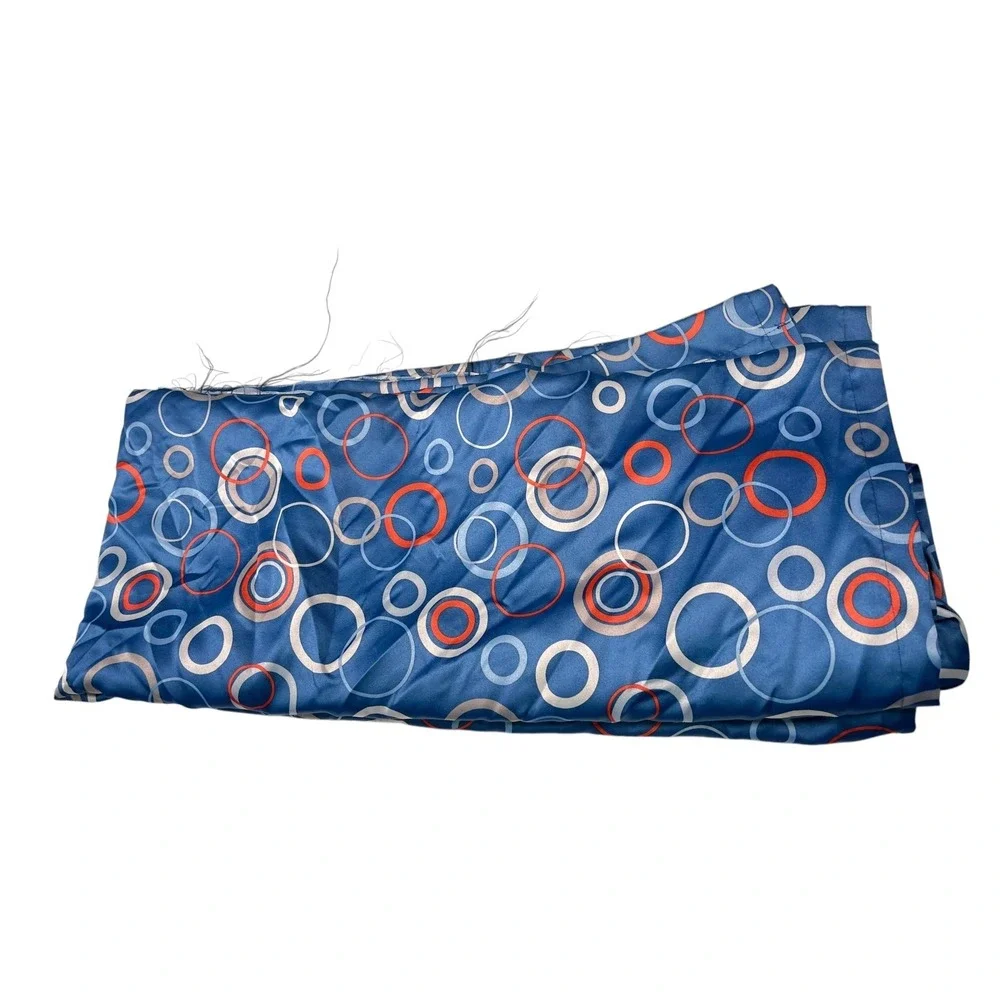 53x80 Blue‎ Circle Print Curtain Panels 2pc Geometric Mid Century Modern Retro